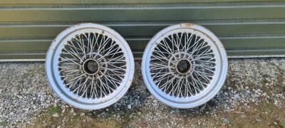 6J 70 spoke wire wheels X 2