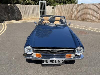 1973 TRH. Sapphire Blue with Tan interior and Walnut Dashboard.