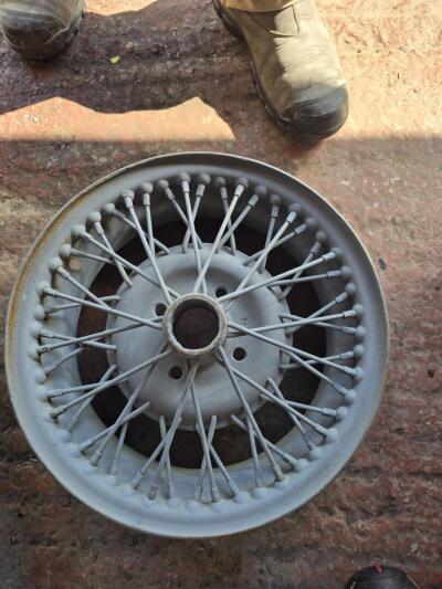 Four original Tr2/3 wire wheels