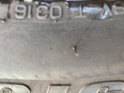 TR6 CP steel wheels, centres, nuts and 195 70 Bridgestone tyres