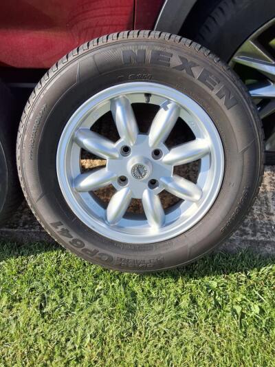 TR6 Minilite style alloy wheels