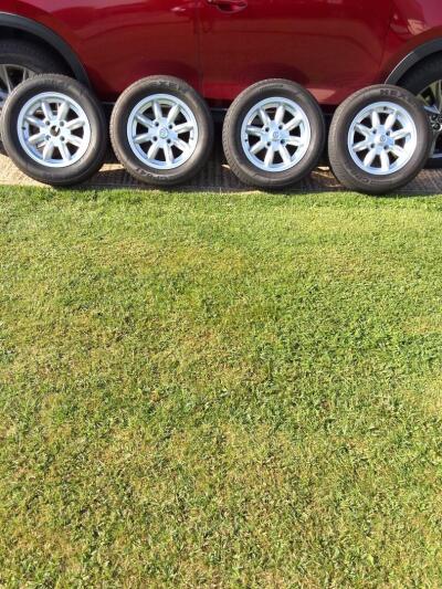 TR6 Minilite style alloy wheels