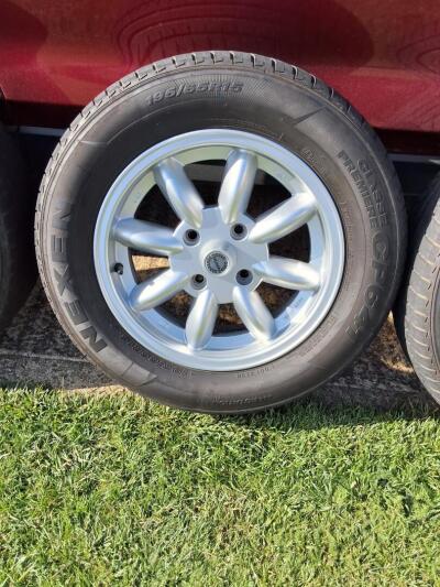 TR6 Minilite style alloy wheels