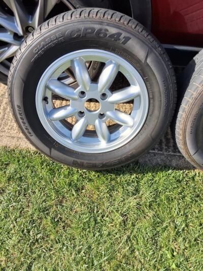 TR6 Minilite style alloy wheels