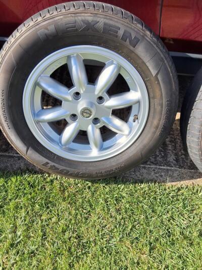 TR6 Minilite style alloy wheels