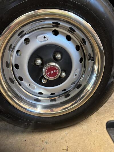 TR6 wheels and Chrome trims