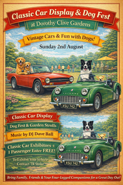 Classic Car Display & Dog Fest at Dorothy Clive Gardens