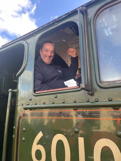 LVG on the Footplate of The Flying Scotsman
