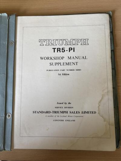 Original TR5-PI Workshop Manual supplement (545053)