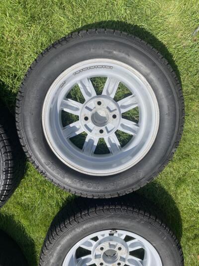 Triumph TR4 and TR4A  Minilite Style Alloy Wheels Set Of 4 With Conway Tyres