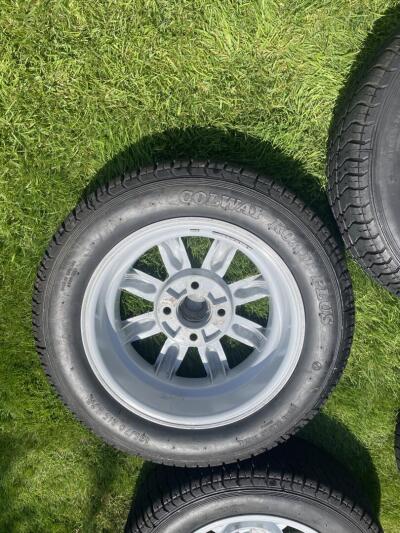 Triumph TR4 and TR4A  Minilite Style Alloy Wheels Set Of 4 With Conway Tyres