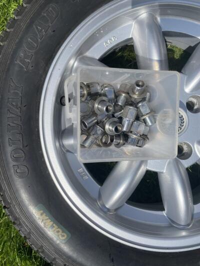 Triumph TR4 and TR4A  Minilite Style Alloy Wheels Set Of 4 With Conway Tyres