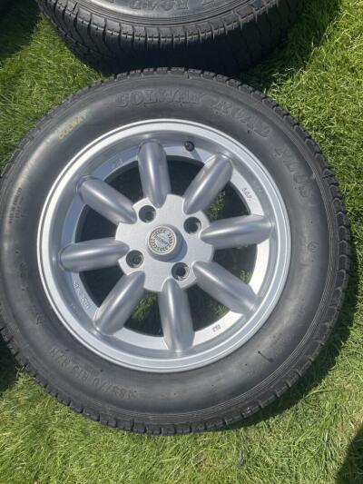 Triumph TR4 and TR4A  Minilite Style Alloy Wheels Set Of 4 With Conway Tyres