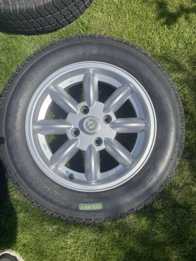 Triumph TR4 and TR4A  Minilite Style Alloy Wheels Set Of 4 With Conway Tyres