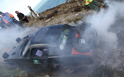 This TR7 needed a little help to reach the summit.