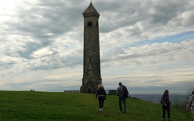Sian & Martin approaching the Tyndale Monument
