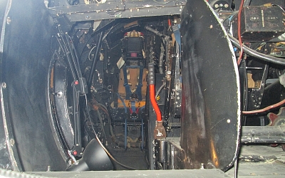 Cockpit of a Canberra bomber in the RAF Defford Museum