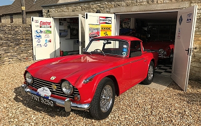 Nigel and Jeanna Ind's TR5 and TR4A just showing behind. Signage looking good too!