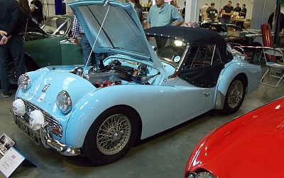 Baby blue TR3a was owned by Bill Gardner from the Borders and won 'Pride of Ownership' that year. 