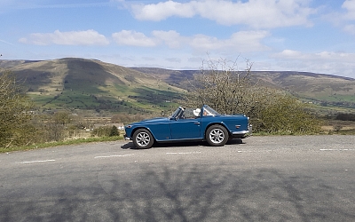 Penny Heath enjoying the view overlooking Edale.