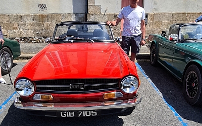 Paul next to his always clean TR6.
