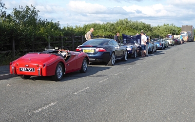 Our colourful convoy prepares for the off.