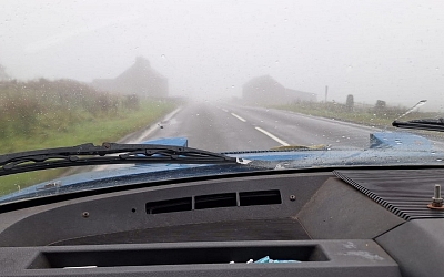 Soon time to head home through the Bodmin Moor fog.