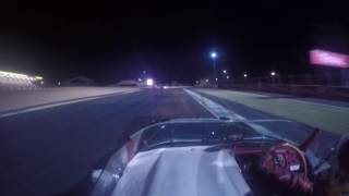 On-board the Triumph TR3S during the night at Le Mans Classic 2016